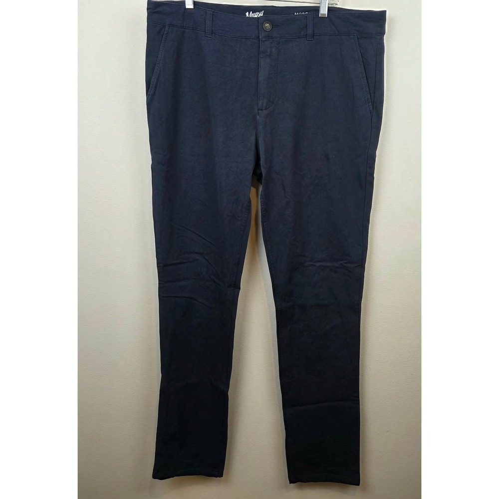 Mugsy Morgans Navy Blue Chino Pants Mens 38x36 Stretch Cotton Blend K6PNNV